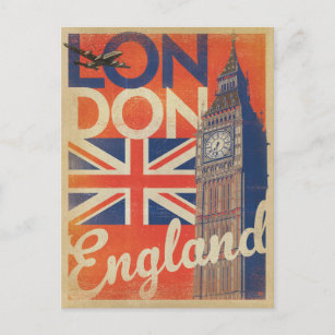 Carte Postale Londres, Angleterre - Drapeau