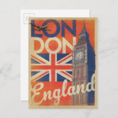 Carte Postale Londres, Angleterre - Drapeau (Devant / Derrière)