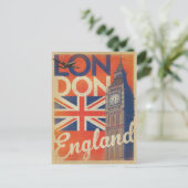 Carte Postale Londres, Angleterre - Drapeau (Debout devant)