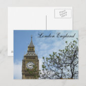 Carte Postale Londres Angleterre Parlement Tour d'horloge Big Be (Devant / Derrière)