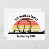 Carte Postale Londres Angleterre Sunset Custom Family Trip (Devant / Derrière)