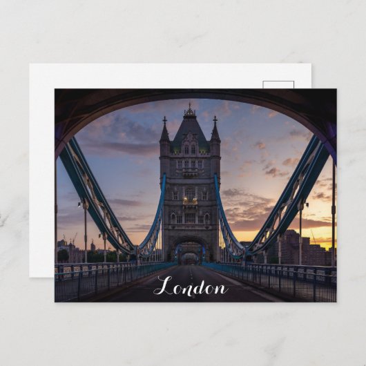 Carte Postale Londres Angleterre Tower Bridge Sunset (Devant / Derrière)