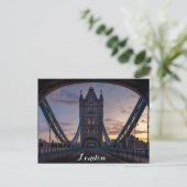 Carte Postale Londres Angleterre Tower Bridge Sunset (Debout devant)