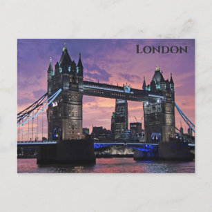 Carte Postale Londres Angleterre Tower Bridge Sunset