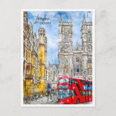 Carte Postale Londres Angleterre Travel Place Watercolor (Devant)