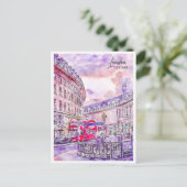Carte Postale Londres Angleterre Travel Place Watercolor (Debout devant)