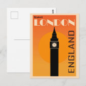 Carte Postale Londres Angleterre Vintage Big Ben Travel (Devant / Derrière)