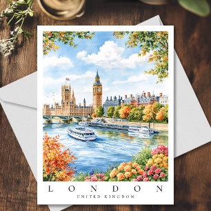 Carte Postale Londres Big Ben Angleterre Aquarelle Voyage
