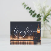 Carte postale Londres / Big Ben Calligraphy (Debout devant)