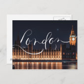 Carte postale Londres / Big Ben Calligraphy (Devant / Derrière)