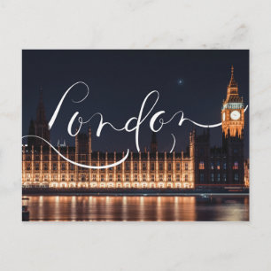 Carte postale Londres / Big Ben Calligraphy