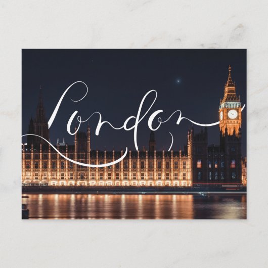 Carte postale Londres / Big Ben Calligraphy (Devant)