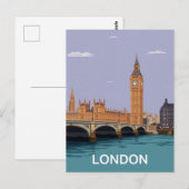 Carte Postale Londres Big Ben & Parlement (Devant / Derrière)
