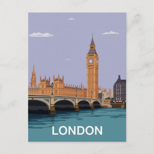 Carte Postale Londres Big Ben & Parlement (Devant)