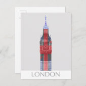 Carte Postale Londres Big Ben Union Jack (Devant / Derrière)
