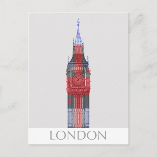 Carte Postale Londres Big Ben Union Jack (Devant)