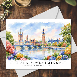 Carte Postale Londres Big Ben & Westminster Aquarelle Voyage