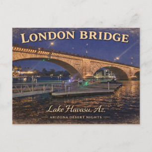 Carte Postale Londres Bridge Lac Havasu vue nocturne
