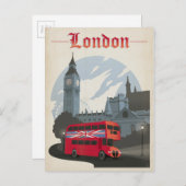 Carte Postale Londres - Bus Rouge (Devant / Derrière)