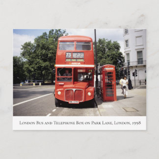 Carte Postale Londres Bus & Telephone Box Centre Londres 1998