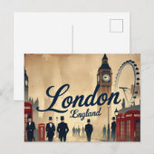 Carte Postale Londres classique en Retro (Devant / Derrière)