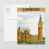 Carte Postale Londres. Les Chambres du Parlement. (Devant / Derrière)