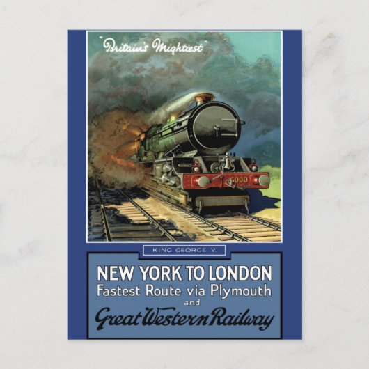Carte Postale Londres New York Great Western Railway (Devant)