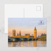 Carte Postale Londres, Royaume-Uni | Souvenir à l'aquarelle (Devant / Derrière)