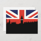 Carte Postale Londres Skyline | Le drapeau britannique (Devant / Derrière)