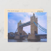 Carte Postale Londres, Tower Bridge et la Tamise (Devant / Derrière)