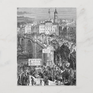 Carte Postale Londres victorienne - London Bridge 1872