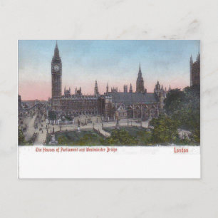 Carte Postale Londres vintage, Palais de Westminster avant 1904