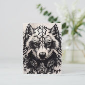 Carte Postale Lone Wolf Tribal Tattoo Wolfs Powerwolf Pack (Debout devant)