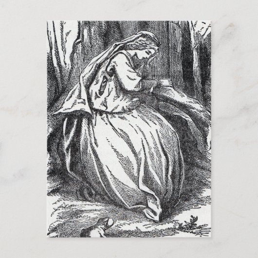 Carte Postale Lonely Forlorn Princesse avec grenouille en forêt (Devant)