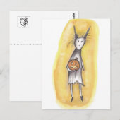 Carte Postale Lonely Ghoul avec Citrouille (Devant / Derrière)
