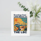 Carte Postale Long Beach CA LBC Voyage Rétro (Debout devant)