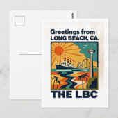 Carte Postale Long Beach CA LBC Voyage Rétro (Devant / Derrière)