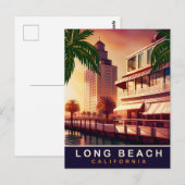 Carte Postale Long Beach, Californie, Front de mer, Voyage (Devant / Derrière)