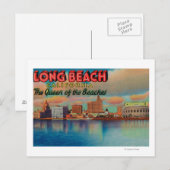 Carte Postale Long Beach, Californie - La Reine des Plages (Devant / Derrière)