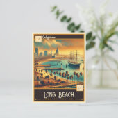 Carte Postale Long Beach, Californie | VINTAGE (Debout devant)