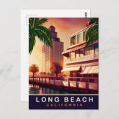Carte Postale Long Beach, Californie, Waterfront, Voyage (Devant / Derrière)