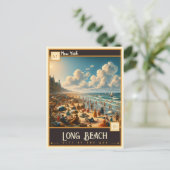 Carte Postale Long Beach, New York | VINTAGE (Debout devant)