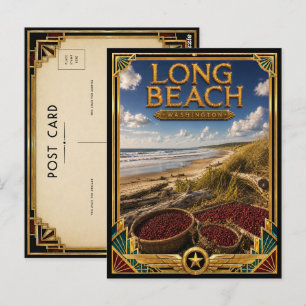 Carte Postale Long Beach Washington Art Déco Vintage Âge d'Or