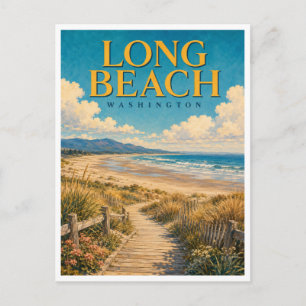 Carte Postale Long Beach Washington Boardwalk GeoSaga