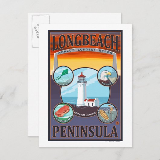 Carte Postale Long Beach, Washington Travel (Devant / Derrière)