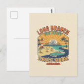 Carte Postale Long Branch NJ – Retro 1950s Style Travel (Devant / Derrière)
