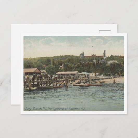 Carte Postale Long Branch NJ The Highlands of Navesink c1906 (Devant / Derrière)