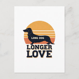 Carte Postale Long Chien Amour Plus Long Vintage Dachshund Couch