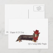 Carte Postale Long Cowboy Dachshund (Devant / Derrière)