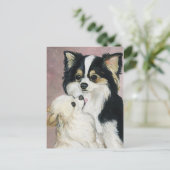 Carte postale "Long Haired Dachshund" (Debout devant)